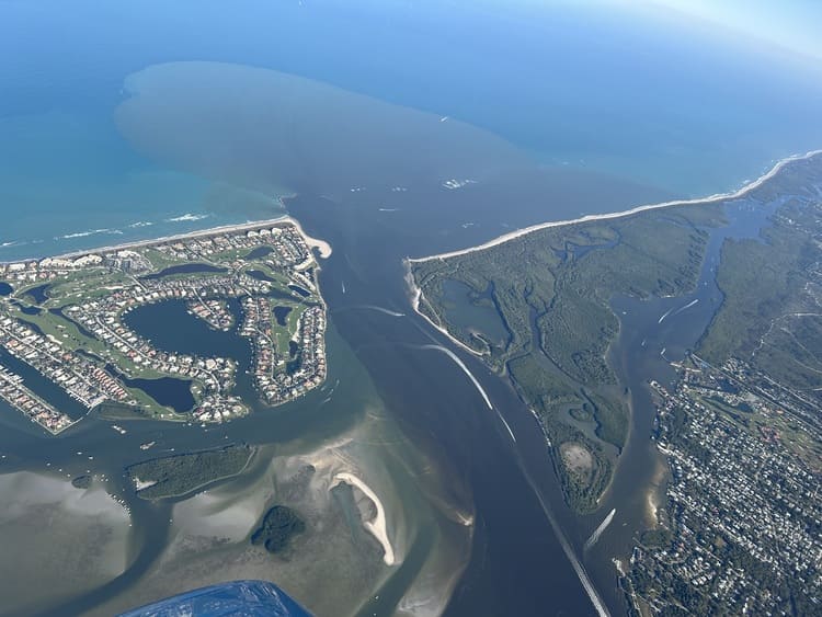 lake okeechobee discharges aerial