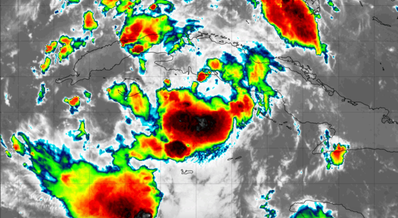 tropical depression 4 south of florida infrared